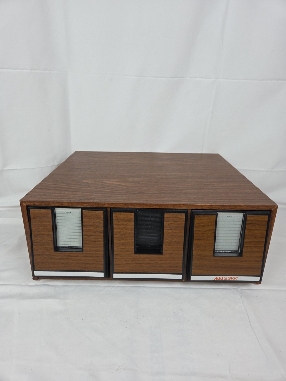 90 Cd's...Vintage 3-Drawer Woodgrain Media Organizer in Brown..